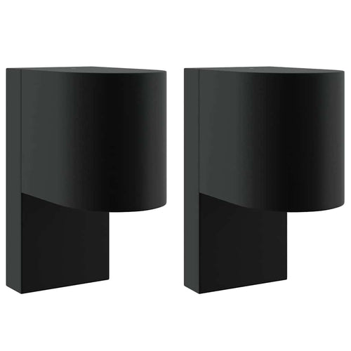Luz de pared exterior 2 pcs Negro 12 x 7 x 15 cm