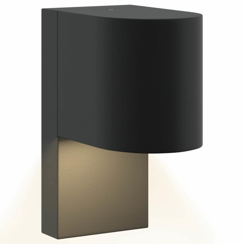 Luz de pared exterior 2 pcs Negro 12 x 7 x 15 cm
