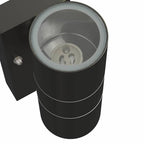 Luz de pared exterior 2 pcs Negro 7 x 10 x 22 cm