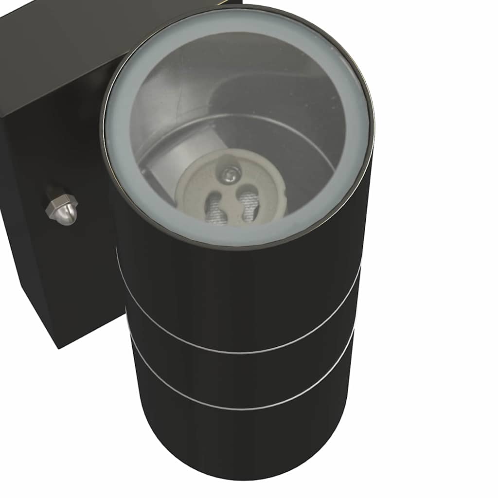 Luz de pared exterior 2 pcs Negro 7 x 10 x 22 cm