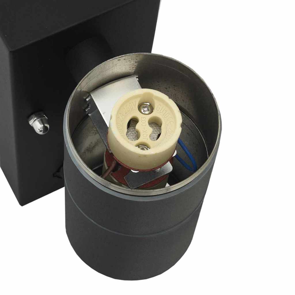 Luz de pared exterior 2 pcs Negro 7 x 10 x 22 cm