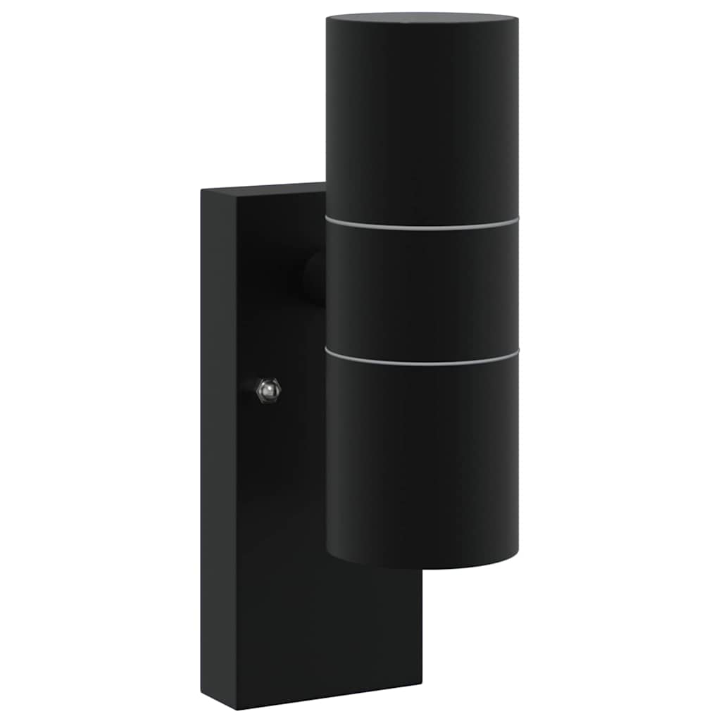 Luz de pared exterior 2 pcs Negro 7 x 10 x 22 cm