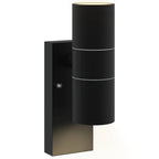Luz de pared exterior 2 pcs Negro 7 x 10 x 22 cm