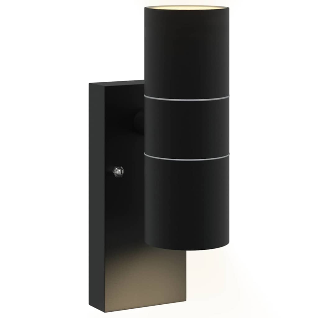 Luz de pared exterior 2 pcs Negro 7 x 10 x 22 cm