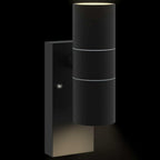 Luz de pared exterior 2 pcs Negro 7 x 10 x 22 cm