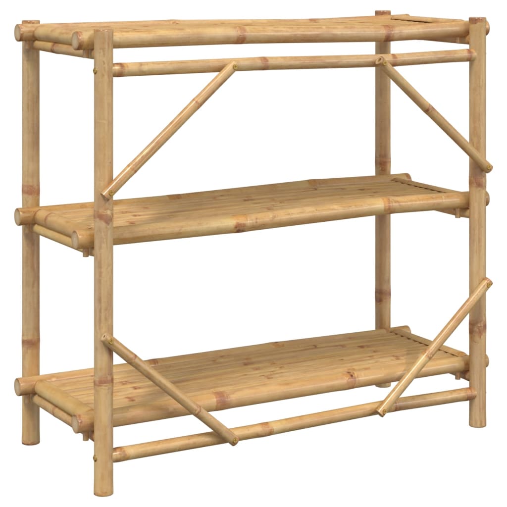 Estante de 3 niveles bambú 100x40x90 cm