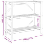 Estante de 3 niveles bambú 100x40x90 cm