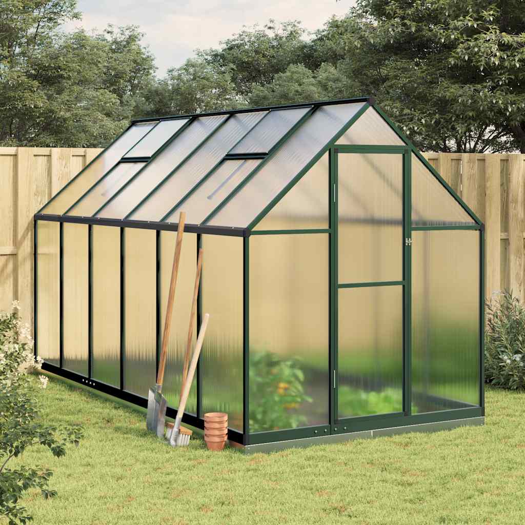 Greenhouse with anthracite aluminum base frame 169x114x195 cm