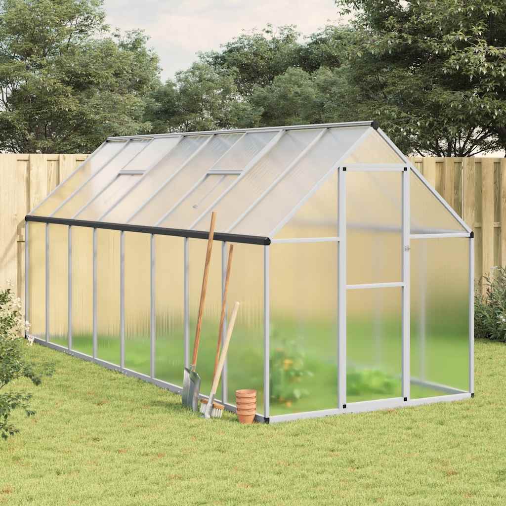 Greenhouse with anthracite aluminum base frame 169x114x195 cm
