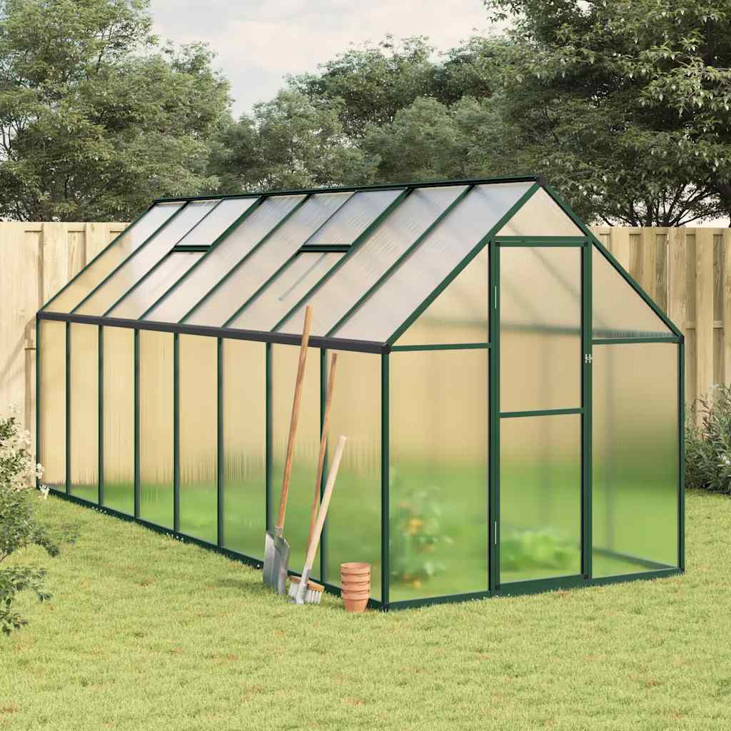 Greenhouse with anthracite aluminum base frame 169x114x195 cm