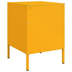 Mesita de noche de acero amarillo mostaza 36x39x50,5 cm