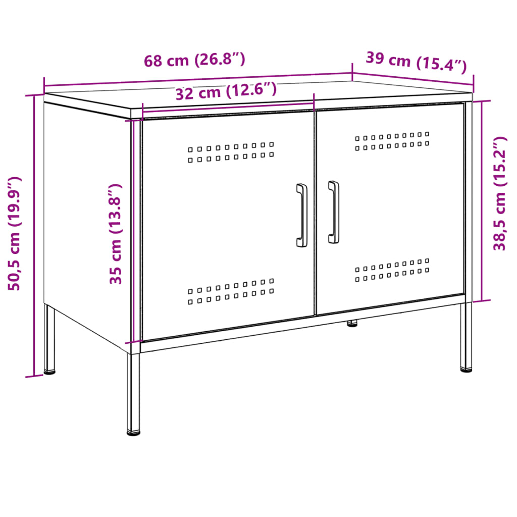 Mueble de TV acero gris antracita 68x39x50,5 cm