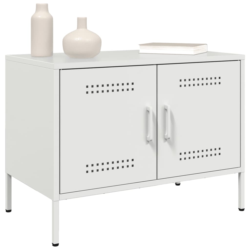Muebles de TV 2 piezas acero blanco 68x39x50,5 cm