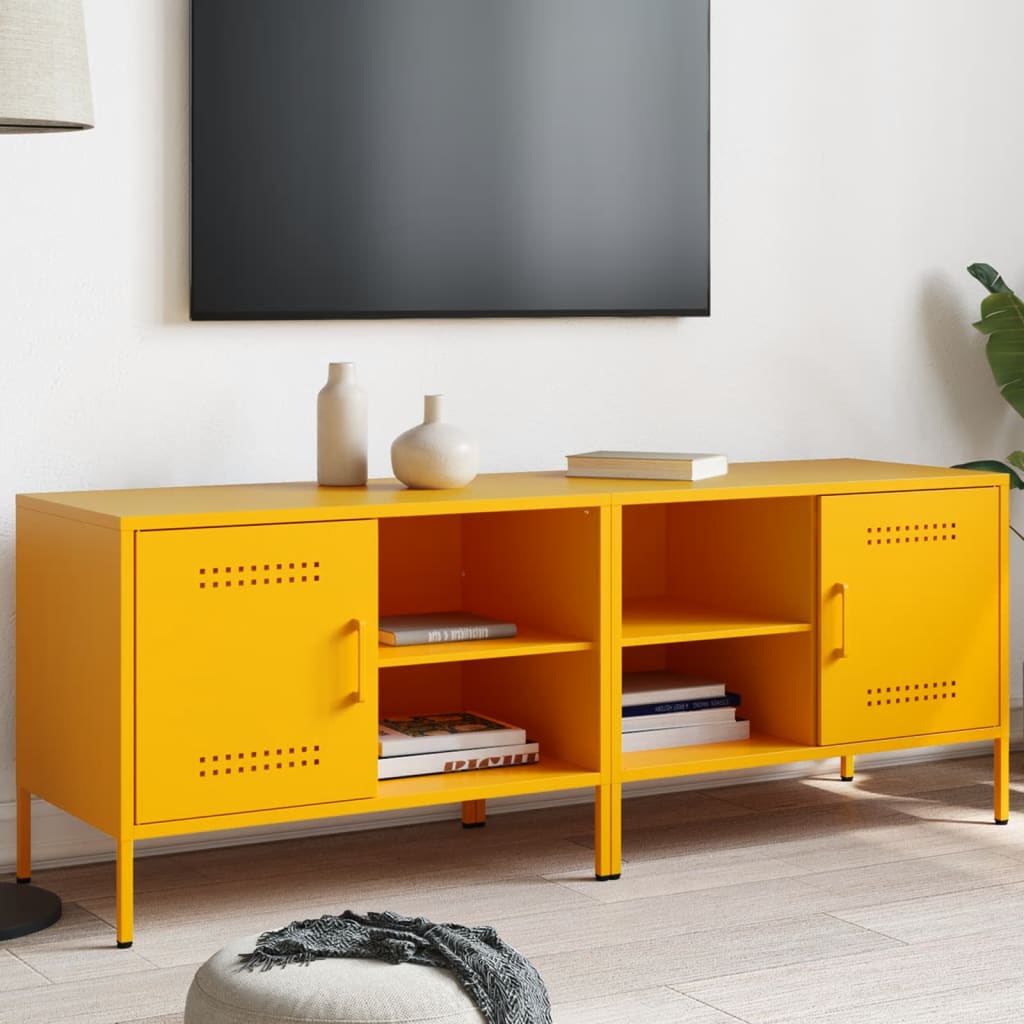 Muebles de TV 2 piezas acero blanco 68x39x50,5 cm