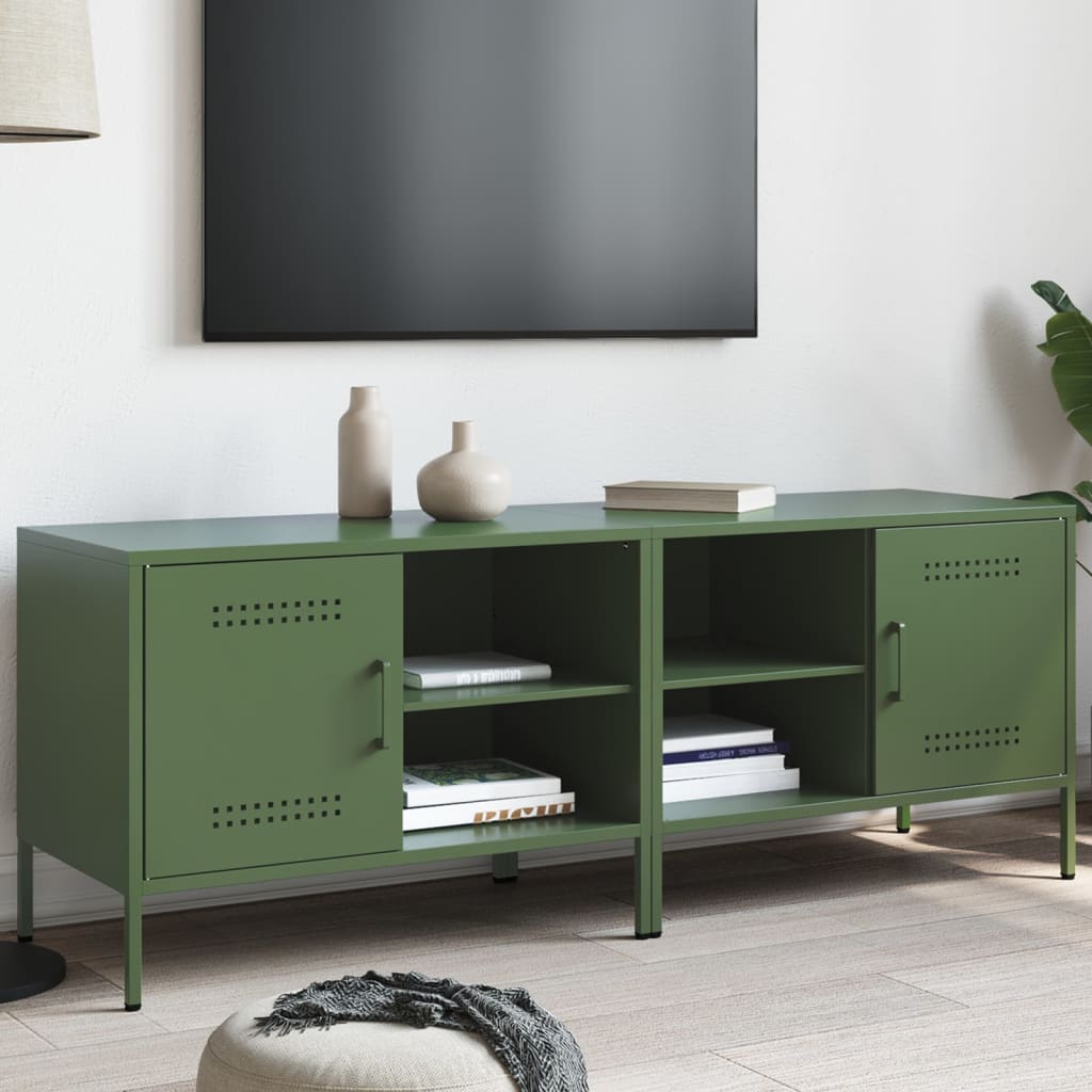 Muebles de TV 2 piezas acero blanco 68x39x50,5 cm