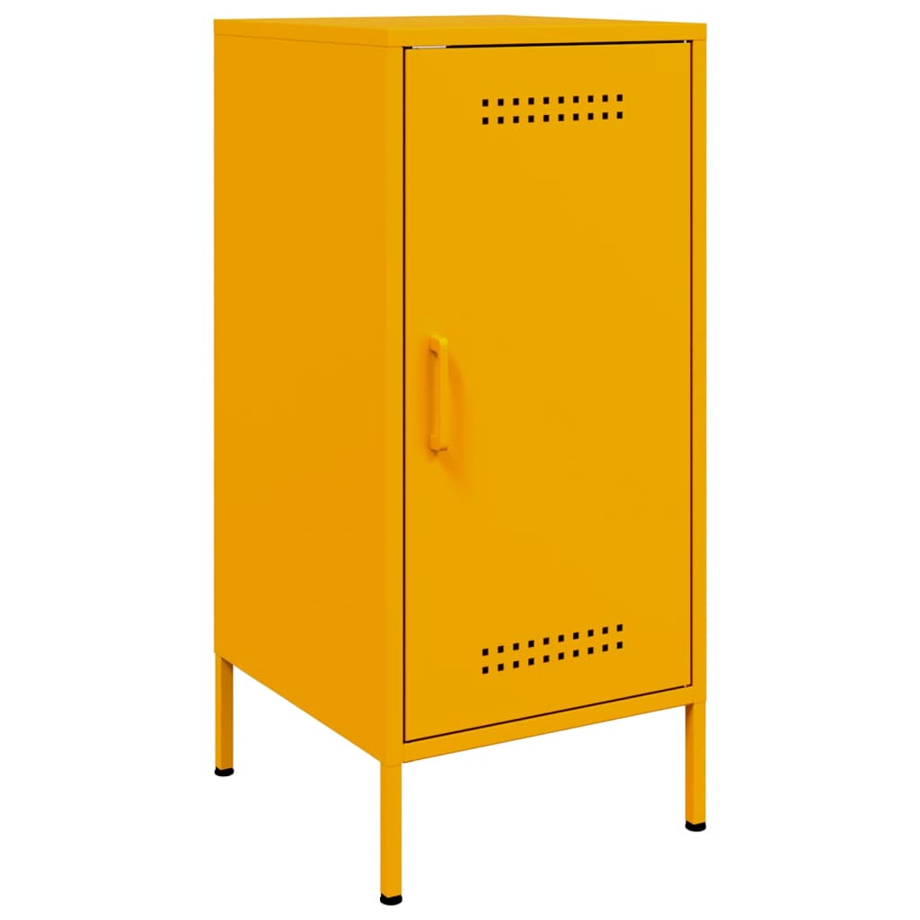 Aparadores 2 unidades acero amarillo mostaza 36x39x79 cm