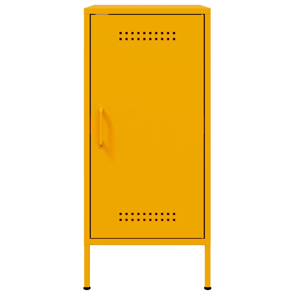 Aparadores 2 unidades acero amarillo mostaza 36x39x79 cm