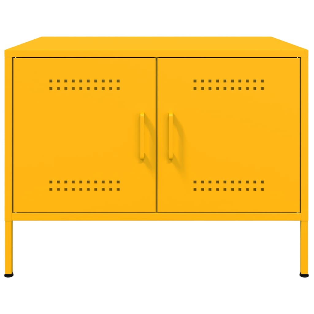 Mesa de centro acero amarillo mostaza 68x50x50,5 cm