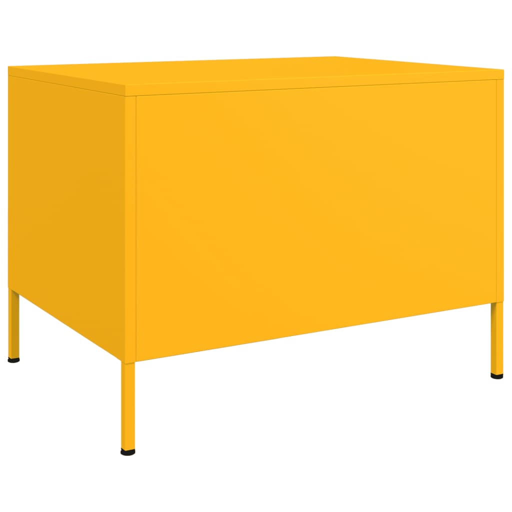 Mesa de centro acero amarillo mostaza 68x50x50,5 cm