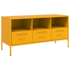 Mueble para TV acero amarillo mostaza 100,5x39x50,5 cm