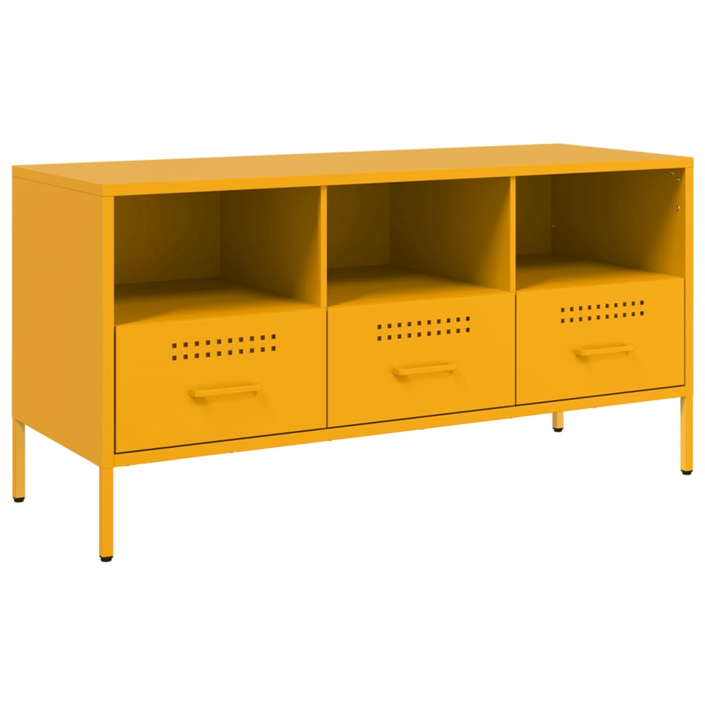 Mueble para TV acero amarillo mostaza 100,5x39x50,5 cm