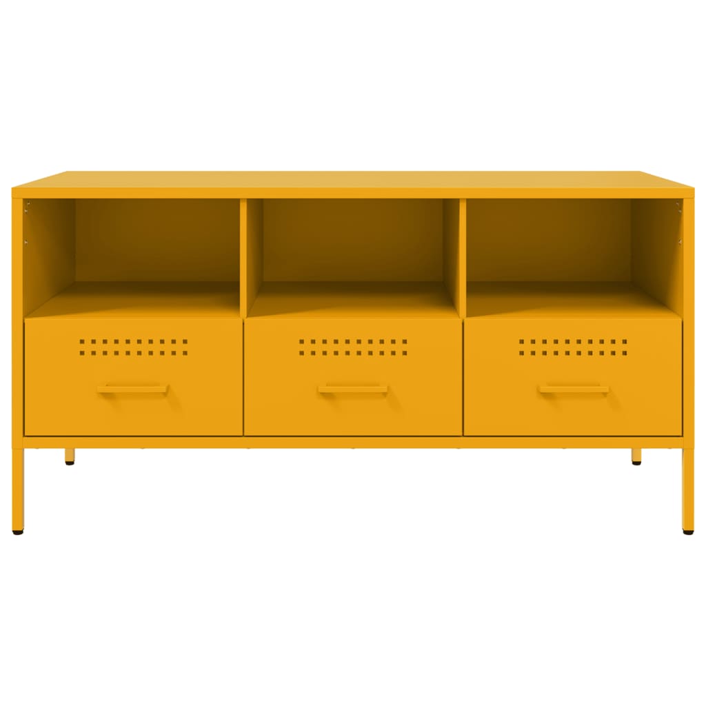 Mueble para TV acero amarillo mostaza 100,5x39x50,5 cm