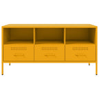 Mueble para TV acero amarillo mostaza 100,5x39x50,5 cm