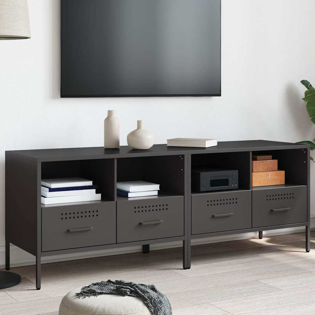 Muebles para TV 2 unidades acero amarillo mostaza 68x39x50,5 cm