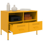 Muebles para TV 2 unidades acero amarillo mostaza 68x39x50,5 cm