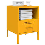 Mesitas de noche 2 uds acero amarillo mostaza 36x39x50,5 cm