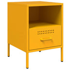 Mesitas de noche 2 uds acero amarillo mostaza 36x39x50,5 cm