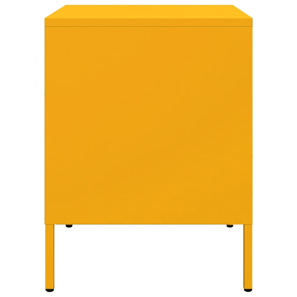 Mesitas de noche 2 uds acero amarillo mostaza 36x39x50,5 cm