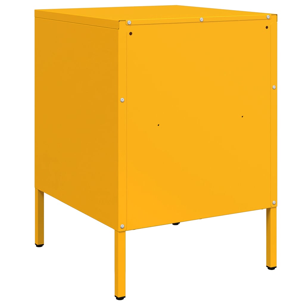 Mesitas de noche 2 uds acero amarillo mostaza 36x39x50,5 cm