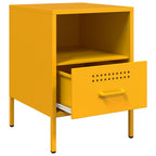 Mesitas de noche 2 uds acero amarillo mostaza 36x39x50,5 cm