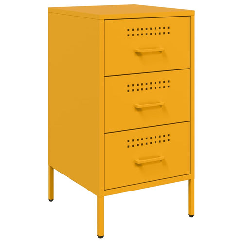 Mesa de cabeceira aço amarelo mostarda 36x39x68 cm