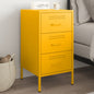 Mesa de cabeceira aço amarelo mostarda 36x39x68 cm