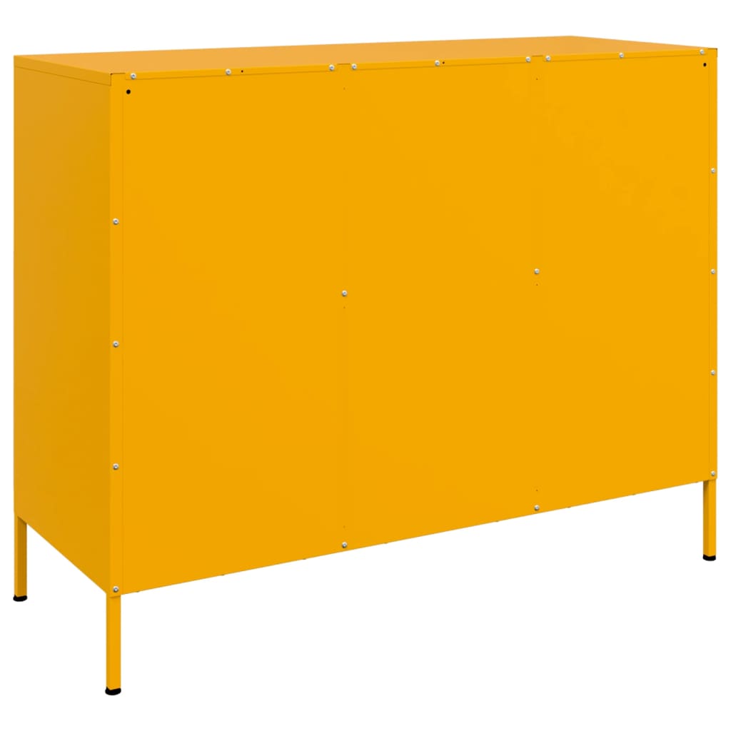 Aparador acero amarillo mostaza 100,5x39x79 cm