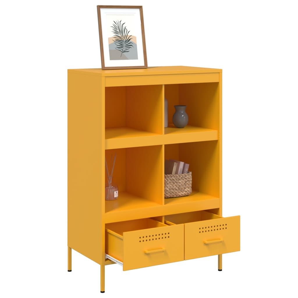 Aparador acero amarillo mostaza 68x39x101,5 cm
