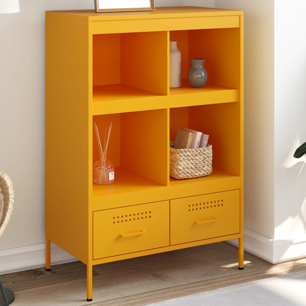 Aparador acero amarillo mostaza 68x39x101,5 cm