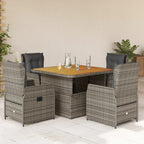 Juego de comedor para jardín 9 piezas textilene negro