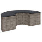 Set de sofá de jardín semicircular 3 pzas ratán sintético gris