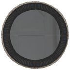 Set de sofá de jardín semicircular 3 pzas ratán sintético gris