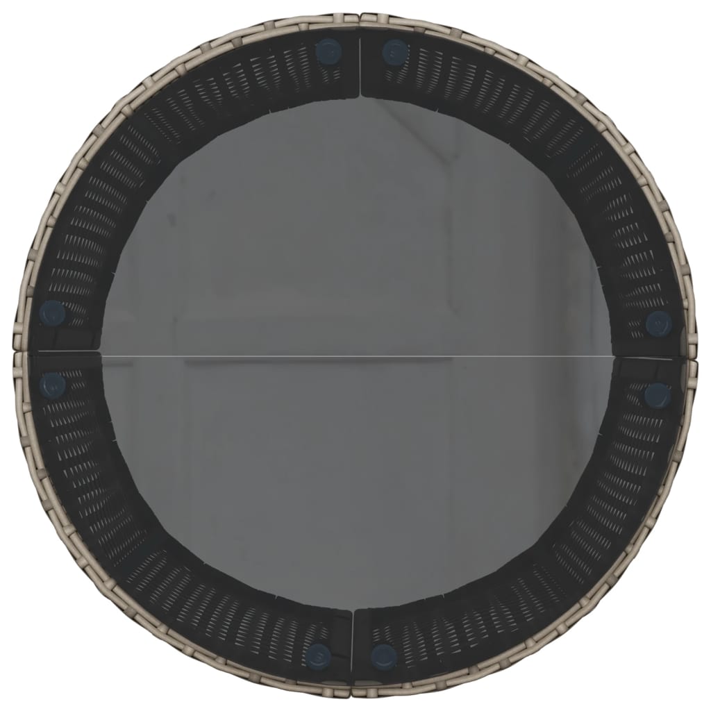 Set de sofá de jardín semicircular 3 pzas ratán sintético gris