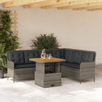 Set de sofás de jardín con cojines 13 piezas ratán PE marrón