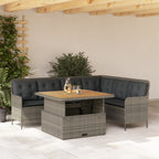 Set de sofás de jardín con cojines 13 piezas ratán PE marrón