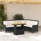 Set de sofás de jardín 14 pzas con cojines ratán sintético gris