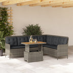 Set de sofás de jardín con cojines 13 piezas ratán PE marrón