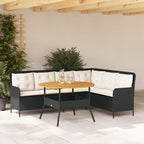 Set de sofás de jardín 14 pzas con cojines ratán sintético gris