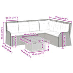 Set de muebles de jardín 5 pzas y cojines ratán sintético gris