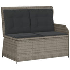 Set de muebles de jardín 5 pzas y cojines ratán sintético gris